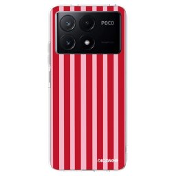 Átlátszó szilikon tok az alábbi mobiltelefonokra Xiaomi Poco X6 Pro - Lines red
