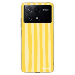 Átlátszó szilikon tok az alábbi mobiltelefonokra Xiaomi Poco X6 Pro - Lines lemon
