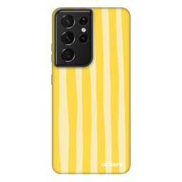 Fashion Case Samsung Galaxy S21 Ultra 5G G998B - Lines lemon