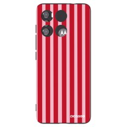 Fekete szilikon tok az alábbi mobiltelefonokra Motorola Edge 60 5G - Lines red