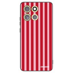Fekete szilikon tok az alábbi mobiltelefonokra Motorola Moto G86 5G - Lines red