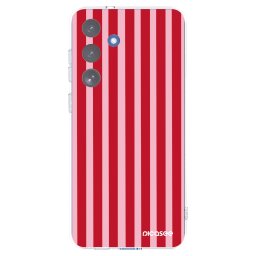 Átlátszó szilikon tok az alábbi mobiltelefonokra Samsung Galaxy S25 FE 5G - Lines red