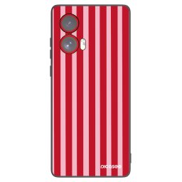 Fekete szilikon tok az alábbi mobiltelefonokra Motorola Edge 50 Fusion - Lines red