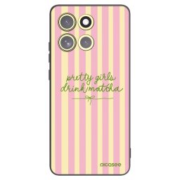 Fekete szilikon tok az alábbi mobiltelefonokra Motorola Moto G86 Power 5G - Pretty matcha