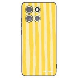 Fekete szilikon tok az alábbi mobiltelefonokra Motorola Moto G86 Power 5G - Lines lemon