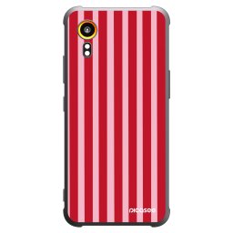 Fekete szilikon tok az alábbi mobiltelefonokra Samsung Galaxy Xcover 7 - Lines red