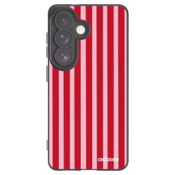 Fekete szilikon tok az alábbi mobiltelefonokra Samsung Galaxy S26 - Lines red