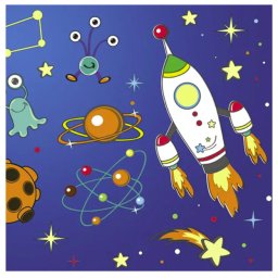 Űr Rocket&Alliens szalvéta 20 DARABOS, 33x33 cm Nr3
