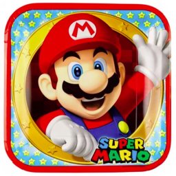 Super Mario papírtányér, party tányér 8 DARABOS, 23 cm Nr4