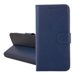 Tok álló, bőr hatású (FLIP, oldalra nyíló, kártyazseb, asztali tartó) SÖTÉTKÉK Samsung Galaxy A21s (SM-A217F)