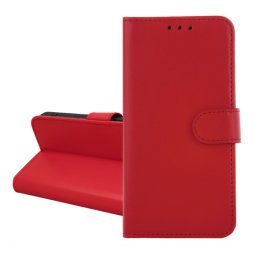 Tok álló, bőr hatású (FLIP, oldalra nyíló, kártyazseb, asztali tartó) PIROS Samsung Galaxy S25 FE (SM-S731)