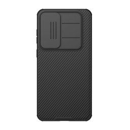 NILLKIN CAMSHIELD PRO szilikon telefonvédő (ütésállóság, kameravédő, csíkos) FEKETE Samsung Galaxy S25 FE (SM-S731)