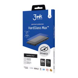 3MK HARD GLASS MAX PRIVACY képernyővédő üveg (3D, betekintés védelem, 0.3mm, 9H + segédkeret) FEKETE Samsung Galaxy S25 Ultra (SM-S938)