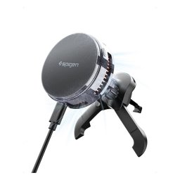 SPIGEN ESSENTIAL PELTIER EV25MFAQ autós tartó (szellőzőre, állítható, 15W, LED jelzés, wireless, MagSafe) FEKETE
