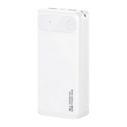 USAMS PB80 vésztöltő 2 USB+Type-C (20000mAh, 20W, PD gyorstöltő) FEHÉR