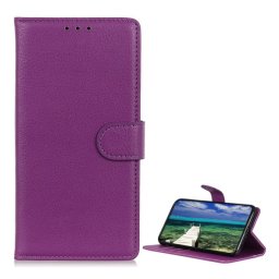 Tok álló, bőr hatású (FLIP, oldalra nyíló, asztali tartó, prémium) LILA Xiaomi Redmi Note 15 Pro Plus 5G