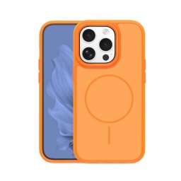Szilikon telefonvédő (műanyag hátlap, ütésállóság, légpárnás sarok, kameravédő, MagSafe) NARANCSSÁRGA Apple iPhone 15 Pro
