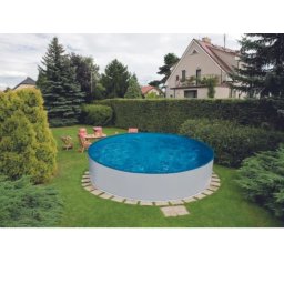 Azuro 360x90cm fehér fémpalástos medencetest, 0.4mm vastag fóliával MF0256