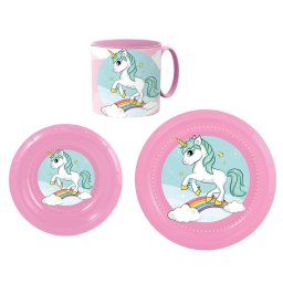 Unikornis étkészlet bögrével 265 ml, szett /3db, BPA mentes