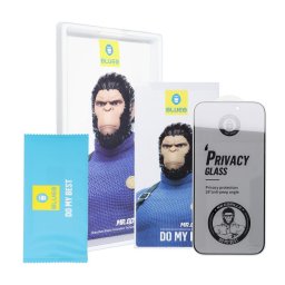 BlueO Mr. Monkey Glass Strong Privacy betekintésvédett edzett üveg fekete szegéllyel iPhone 17 Pro Max