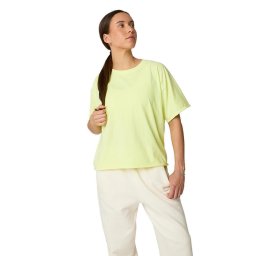 Manduka Connection Tee női organikus pamut cropped póló - Nimbu
