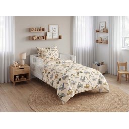 Renforcé DIGGERO színes krepp ágynemű kiságyba Ágyneműhuzat mérete: 45 x 65 cm | 90 x 140 cm