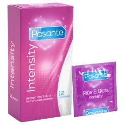 Pasante - bordázott, pontozott óvszer (12 db)