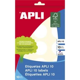 APLI Etikett, 32 mm kör, kézzel írható, APLI, 150 etikett/csomag