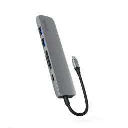 Epico 6 az 1-ben alumínium USB-C 8K hub – szürke