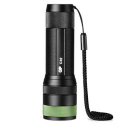 LED-es zseblámpa, 3xAAA, fém, fekete, 300lm, C32