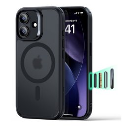 ESR CLASSIC HYBRID szilikon telefonvédő (ütésállóság, légpárnás sarok, MagSafe) FEKETE Apple iPhone 17