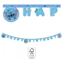 Lilo és Stitch, A csillagkutya Happy Birthday zászlófüzér 2,3 méter FSC Nr1