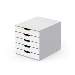 DURABLE Irattároló, műanyag, 5 fiókos, DURABLE "VARICOLOR(R) 5", fehér