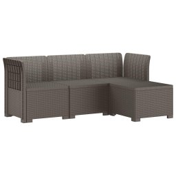 vidaXL 4-Fős Kerti Kanapé Rattan Kinézet PP Világosszürke