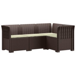 vidaXL 4-Fős Kerti Kanapé Párnákkal Rattan Hatással PP Barna