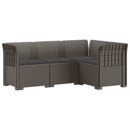 vidaXL 4-Fős Kerti Kanapé Párnákkal Rattan Hatással PP Világosszürke