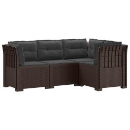 vidaXL 4-Fős Kerti Kanapé Párnákkal Rattan Hatással PP Barna