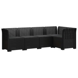 vidaXL 5-Személyes Kerti Kanapé Párnákkal Rattan Hatású PP