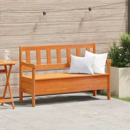 vidaXL Kerti pad tárolóval Barna 119 x 44 x 76 cm Tömör fenyőfa