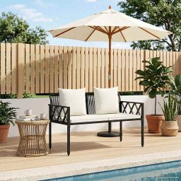vidaXL Kültéri padok 2 -Seater 116 x 56 x 75 cm polirattan