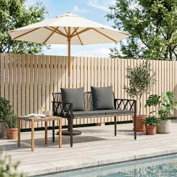 vidaXL Kültéri padok 2 -Seater 116 x 56 x 75 cm polirattan