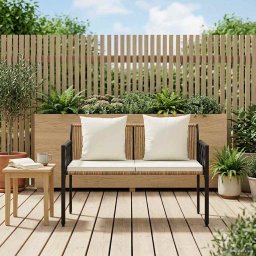 vidaXL Kültéri padok 2 -Seater 116 x 56 x 75 cm polirattan