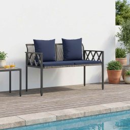 vidaXL Kültéri padok 2 -Seater 116 x 56 x 75 cm polirattan