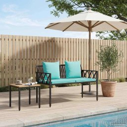 vidaXL Kültéri padok 2 -Seater 116 x 56 x 75 cm polirattan