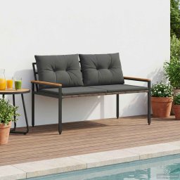 vidaXL Kerti pad 2 -Seater 116 x 67,5 x 72 cm polirattan Sötétszürke