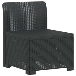 vidaXL 1-Fős Kerti Kanapé Rattan Hatás PP Antracitszürke