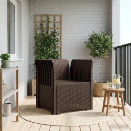 vidaXL 1-Fős Fotel Rattan Hatás PP Barna