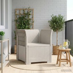 vidaXL 1-Fős Fotel Rattan Hatás PP Fehér