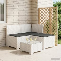vidaXL 3-Fős Kerti Kanapé Párnákkal Rattan Hatással PP Fehér