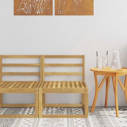 vidaXL Kültéri középső kanapé Tömör Akácfa Fehér 59 x 63 x 73 cm